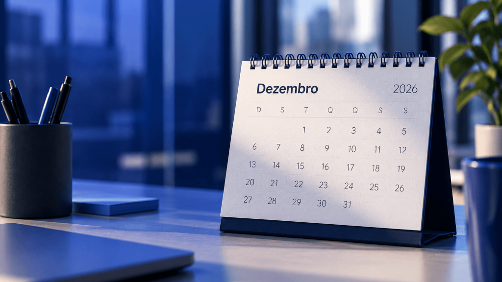NR-1: calendário de dezembro de 2026 na mesa do escritório